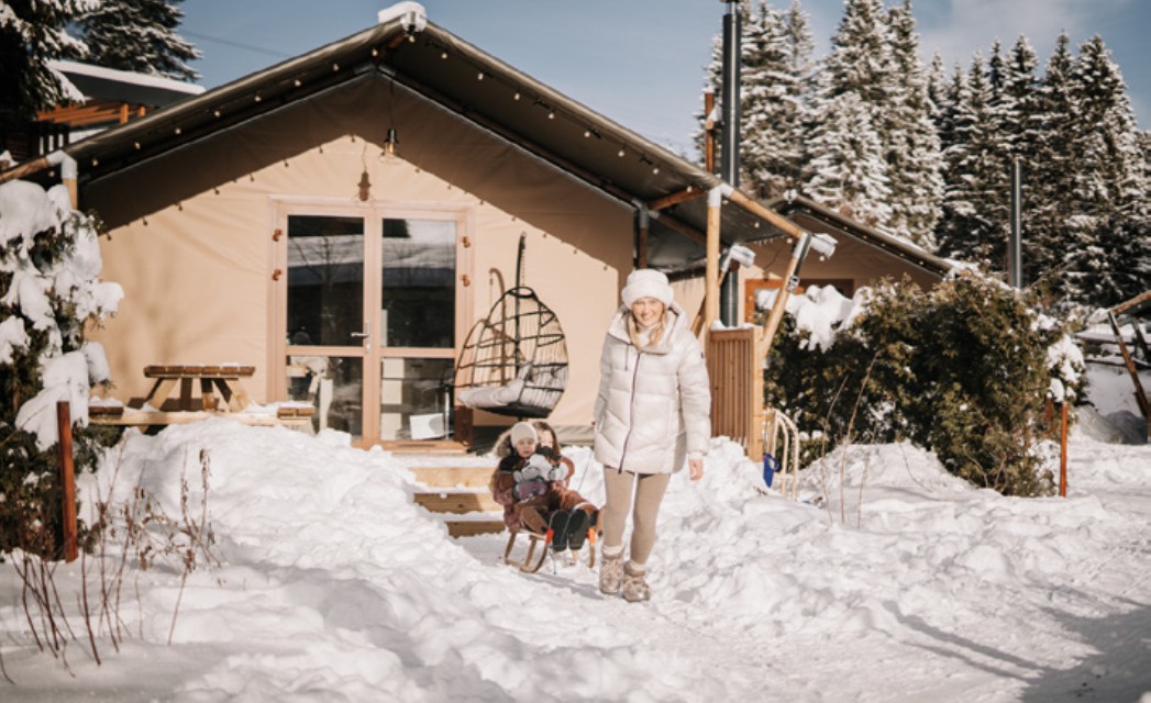 Glamping in the Snow.