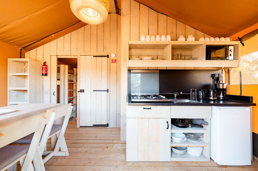 Glamping interior.